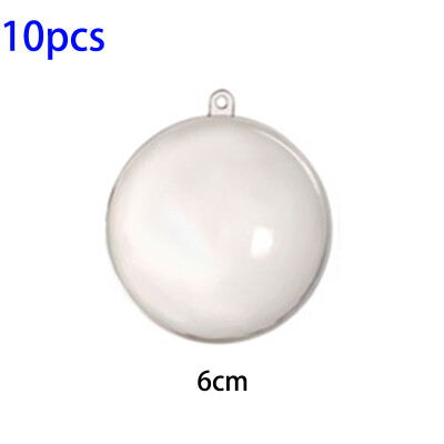

10X Clear Plastic Ball Baubles Plastic Fillable Christmas Ornament Hanging Decor