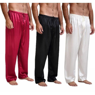 

Mens Silk Satin Pajamas Pyjamas Pants Sleep Bottoms Nightwear Sleepwear Trousers