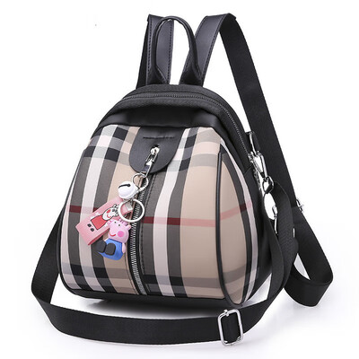 

Three waterproof double shoulder bag girl fashion small backpack with one shoulder slanted Oxford cloth Korean version backpack