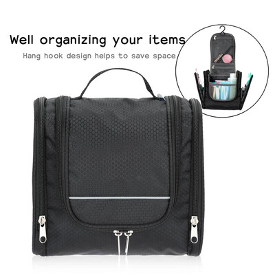 

TOMSHOO Portable Travel Kit Organizer Toiletry Bag for Women Makeup or Men Shaving Kit with Hanging Hook