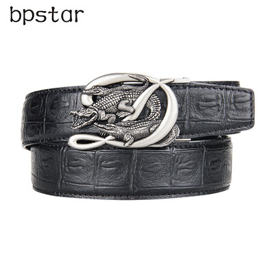 

bpstar Mens automatic buckle real leather belt
