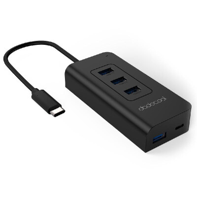 

dodocool USB-C to SuperSpeed 4-Port USB 30 Hub with USB Type-C Input Charging Port Power Delivery for Apple New MacBook Google