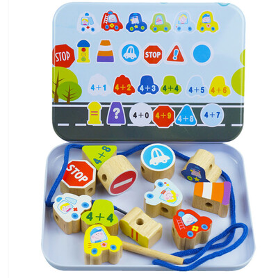 

Tailored Baby Kids Wooden Toys Stringing Threading Beads Learning Educational Gifts
