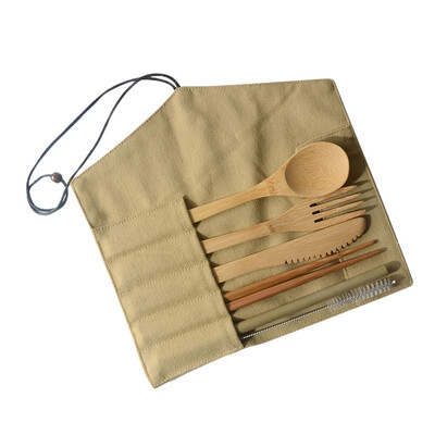 

Toponeto Portable Bamboo Cutlery Travel Eco-friendly Fork Spoon Set