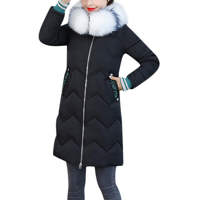 

Toponeto Women Fashion Outerwear Long Cotton-padded Jackets Pocket Faux Fur Hooded Coats