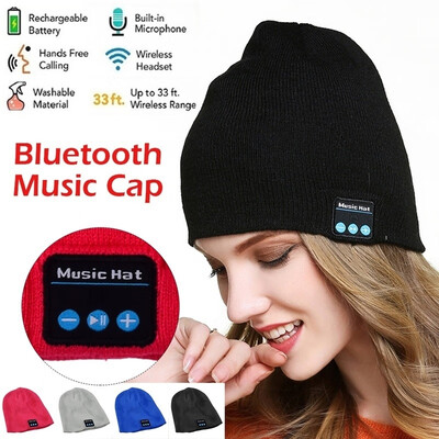 

Wireless Bluetooth Smart Cap Winter Cotton Knitted Music Hat with Headset Keep Warm for Men Women 4 Colors