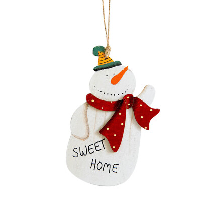 

Gobestart Wooden Christmas Tree Santa Claus Snowman Hanging Pendant Ornaments Xmas Decor