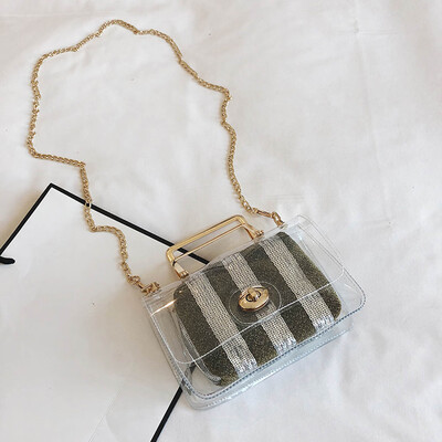

Tailored Womens Fashion Transparent Small Bag PVC Shoulder Bag Handbag Diagonal Package