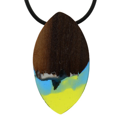 

Resin&Wood Necklace for Women Light Purple Handmade Pendant Necklaces