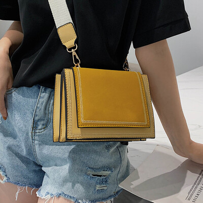 

Womens bag 2019 new fashion wide shoulder strap shoulder bag summer small fresh air Messenger bag net red Sen small bag