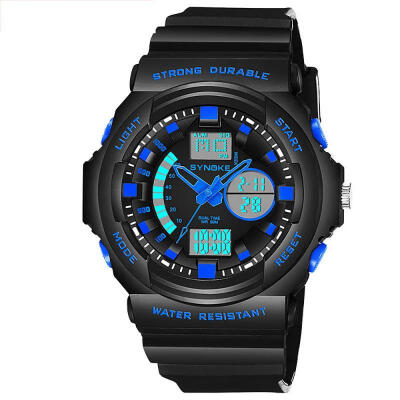 

SYNOKE Mens Digital Watch Stylish Waterproof Sports Watch With EL Backlight