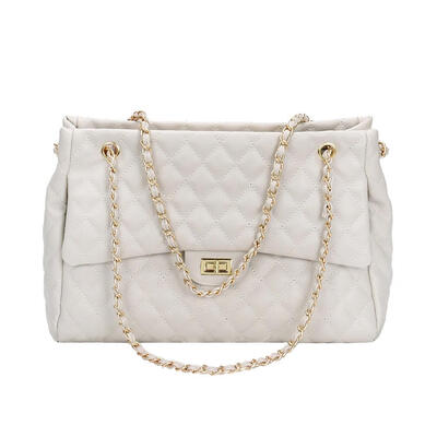 

Casual PU Leather Chain Large Shoulder Bag Women Lattice Messenger Handbags
