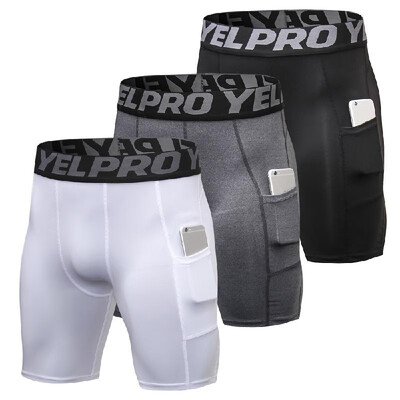 

3 Pack Men Compression Shorts Active Workout Underwear with Pocket