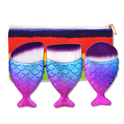 

〖Follure〗3PCS Fish Scale Makeup Brush Fishtail Bottom Brush Powder Blush Cosmetic Brush
