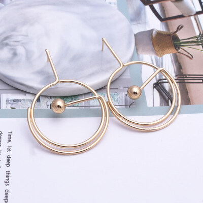 

EK605 Vintage Hollow Round Flower Oval Knot Twist Earrings Geometric Metal Earrings for Women Statement Earrings Modern Art