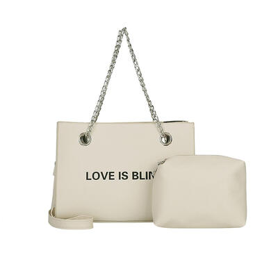 

2pcsset Fashion Women Chain Tote Shoulder Bags PU Handbag Crossbody Bag