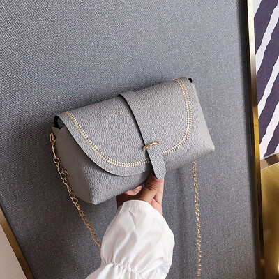 

Fashion simple sewing thread chain shoulder bag female 2019 new casual wild temperament belt decorative Messenger bag