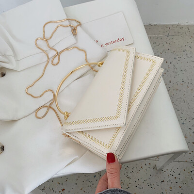 

Summer new green bag female 2019 new Korean version of the wild single shoulder slung fashion chain portable small square bag