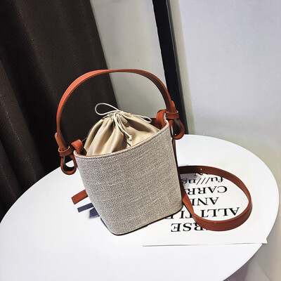 

Tailored Women Vintage Beach Straw Bag Burlap Sling Bucket Bag Beach Bag Messenger Bag