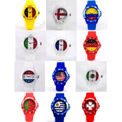 

World Cup 2018 Flag Pattern Dial Silicone Band Sports Analog Quartz