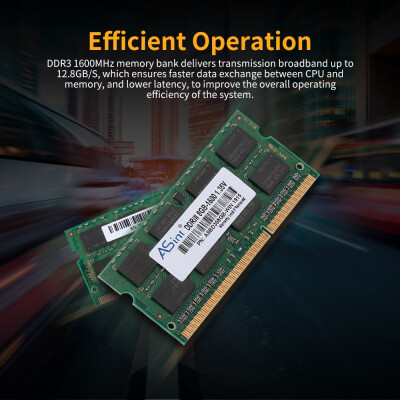 

ASint SO-DDR3-1600-2GB DDR3 1600MHz 135V Laptop Memory PC RAM 204Pin Low Power Consumption DRAM Chip 2GB