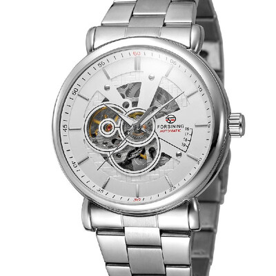 

Forsining 726 Top Brand Automatic Mechanical Business Men Watch Skeleton Men Watch Luxury Fashion Military Stainless Steel Watch w
