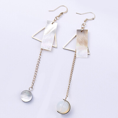 

Fashion Simple Delicate Long Earrings Asymmetric Shell Butterfly Boucle doreille Femme Pendante