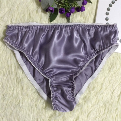 

Women Silk Panties Briefs Middle Waist Seamless Underpants Breathable Underwear