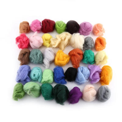 

Greensen 36 Colors Wool Fiber Dyed Roving For Needle Felting Hand Spinning Set