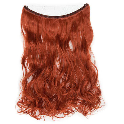 

Transparent Invisible Wire Fish Line NO Clip in Hair Extensions 20 Inch Straight Wavy Curly Synthetic Hairpieces