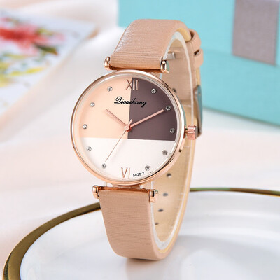

RM Licaihong Fashion Simple Three Color Flat Dial Belt Quartz Female Watch