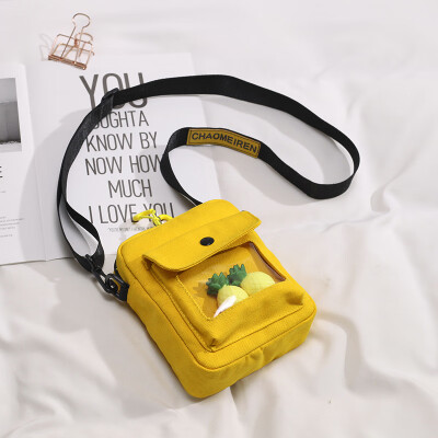 

Canvas small bag female bag Korean version of the cute mini slant bag ins one-shoulder bag small square bag