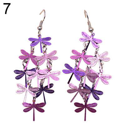 

Fashion Women Party Jewelry Decor Elegant Dragonfly Hollow Dangle Hook Earrings