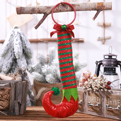 

Siaonvr Striped Elf Boots Christmas Pendant Xmas Tree Door Hanging Decoration Ornament