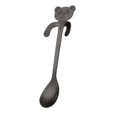 

Cute Bear Spoon 304 Stainless Steel Teaspoon Long Handle Coffee Spoons Sugar Dessert Appetizer Seasoning Bistro Flatware Hanging C