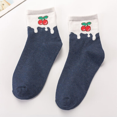 

Women Cute Fruit Ankle Socks Fashion Peach Banana Printed Casual Socks Thick Winter Socks Floor Socks