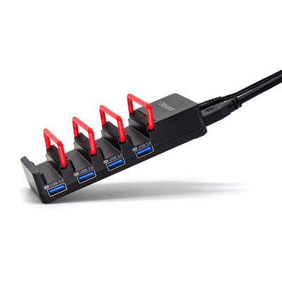 

OImaster USB30 Hub Adapter 4 Ports Charging Station High Speed Charger Phone Support with Power Adapter for PC Laptop