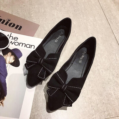 

Mesh Red Soft Bottom Bean Shoes Womens Flat Bottom in Summer Korean Version of Baitie Butterfly Knot Shallow Point Single Shoe Wo