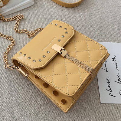 

Texture Western style women 2019 new Korean version of Liu Ding small square bag chic chain Joker shoulder Messenger bag