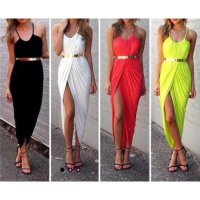 

Womens Fashion Sexy Beam Waist Slim Sundress Summer One-piece Dress