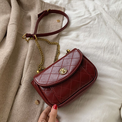 

Small bag female 2019 autumn new Korean version of the tide small fresh wild shoulder slung fashion rhombic chain bag