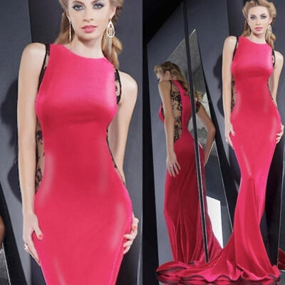 

Fashion Women Long Maxi Dress Bodycon Formal Evening Party Ball Gown Prom Bridesmaid Wedding Dress Rose