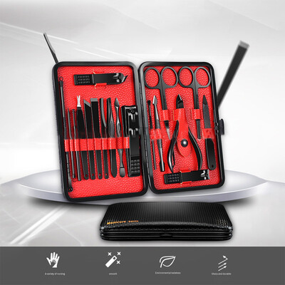 

Toponeto Stainless Steel Blackening 18 Sets NailKnife Set Personal Care Nail Tools
