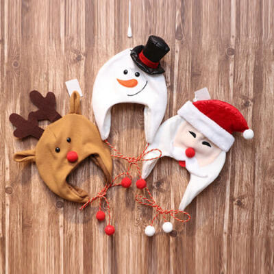 

Toddler Girls Boys Winter Warmer Hat Christmas SantaSnowmanElk Beanie Cute Cap