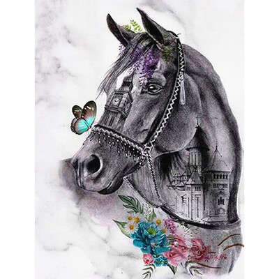 

Diamond Painting Full Square Horse 5D Diamond Embroidery Full Display Animal Diamond Mosaic Picture Rhinestone Decor Home