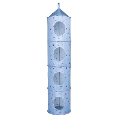 

4-Tier Oxford Fabric Collapsible Hanging Closet Organizer Toys Gloves Shawls Hats Mittens Storage Organizer Shelves for Kids Room