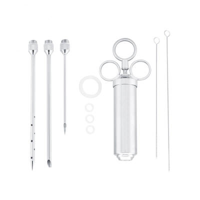 

Greensen Stainless Steel BBQ Meat Marinade Injector Turkey 3 Seasoning Flavor Needles with Clean Brushes