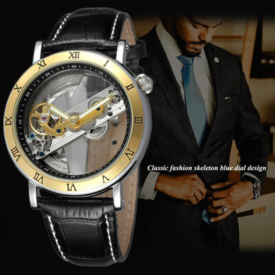 

Gobestart Hollow Simple Quality Movement Business Fashion Men Leather Mechanical watch