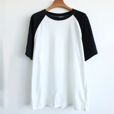 

Summer College Patchwork Loose Cotton Short Sleeve Female T-shirts