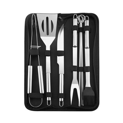 

New 1 Set Household Light Weight Outdoor Portable Multi-functional Practical Stainless Steel Portable Tote BagBarbecue Tool Sets